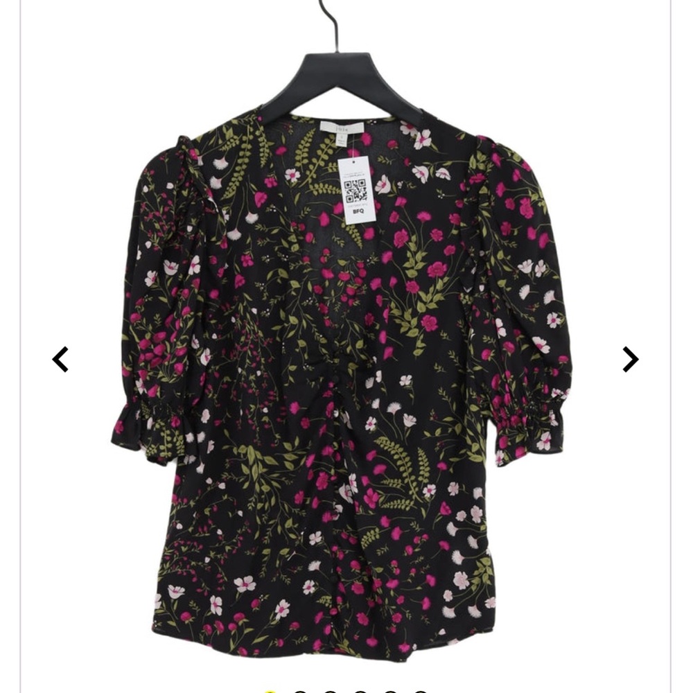 NWT Joie Black Floral Top Blouse
